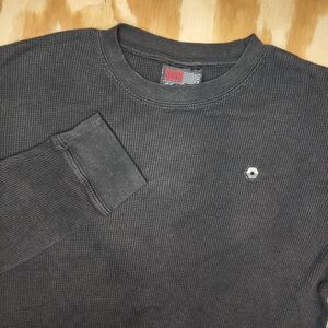 Vintage Southpole Shirt Men's XL Black‎ Thermal Waffle Knit Grunge y2K